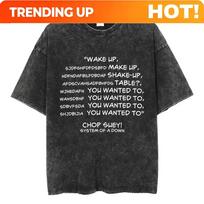 Customization Washed Vintage System Of A Down Chop Suey T-shirt Men Women Retro Rock Oversized T Shirts 90s Alternative Metal Me 2XL black
