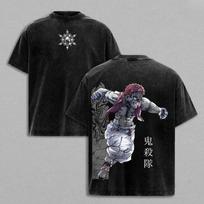 Akaza Upper Rank 3 Graphic Tee, Vintage Oversized Shirt, Manga Villain S black