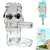 Acrylic Magnetic Water Bottle Dispenser Stand for Hamster Guinea Pig Small Pets Feeding Watering Supplies Water Bottle Holder white