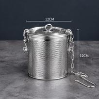 Stainless Steel Spice Strainer Basket Perforated Seasoning Ball New Herb Filter Basket  for Stewing 12CM