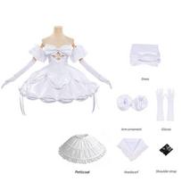 Svetimšalių scenos Cosplay kostiumas su baltu pūstu suknelės be rankovių variantu Anime gerbėjams L white