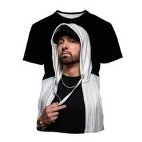 Eminem Rapper 3D Print T-Shirts Men Women Fashion Streetwear Oversized Hip Hop Short Sleeve T Shirt Male Tees Tops Man Clothing S white
