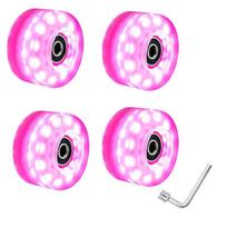 Led Light Roller Skates With Double Row Pu Wheels For Indoor And Outdoor Use Pink pink