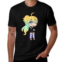 Gacha Life Girl With Cute Glmm Gacha Life Series Tshirt Work Duty Casual Tshirt 4XL brown