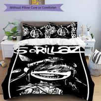 3pcs Gorillaz band pattern bedding set duvet cover set includes duvet cover &pillowcases, perfect all season bedroom decoration & gift 180cmx210cm