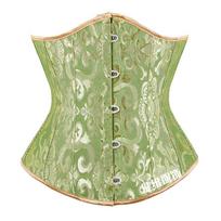 Vintage Jacquard Boned Waist Cincher Corset Waist Trainer Body Shaper Girdle 6XL žalia