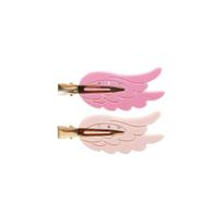 Emijay Angel Wings Hair Clips Pink Acetate Bangs Hairpins Sl Embedded Diamond Side Clips Sli Hair Accories A pair of 2 light pink an