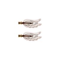 Emijay Angel Wings Hair Clips Pink Acetate Bangs Hairpins Sl Embedded Diamond Side Clips Sli Hair Accories Beige diamond wings 2 pie