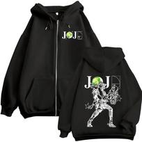 Anime JoJo Bizarre Adventure STEEL BALL RUN Johnny Joestar Zipper Hoodies Men Women Long Sleeves Zip Up Sweatshirts Jacket Coats M juoda