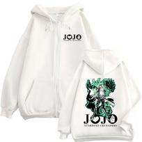 Anime JoJo Bizarre Adventure Stardust Crusaders Kujo Jotaro Zipper Hoodies Men Women Clothing Fashion Zip Up Sweatshirts Jackets M balta