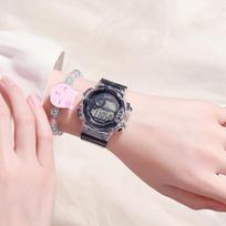 Unicorn LED Sports Watch For Kids Teens Boys Girls Luminous Digital Electronic Student Watch Waterproof gray