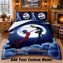 Miraculous Ladybug Custom Name 3Pcs Bedding Set 1 Bed Sheet 2 Pillowcases Bedroom Home Decor 135cmx200cm white