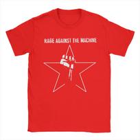 Rage Against the Machine T Shirts for Men 100% Cotton Unique T-Shirt Round Neck  Tee Shirt Short Sleeve Clothes Big Size XXXL raudona