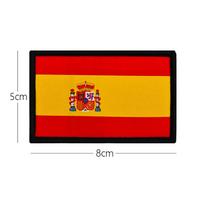 Spain PVC Embroidered Flag Patch Velcro Badge for Clothing Accessories