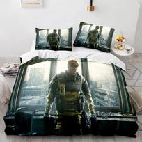 Game Rainbow Six Duvet Cover Pillowcase Bedding Set Single Twin Full Size for Kids Adults Bedroom Decor 70x133cm 2pcs gray