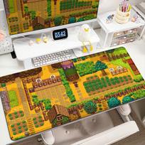 Anime Mousepad Stardew Valley Deskmat XXL Game Desk Protector Mat Antislip Keyboard Mice Mat Pc Accessories Rubber Mausepad Cute 30x80x0.2cm yellow
