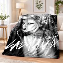 Lady Gaga Flannel Throw Blanket Soft Warm Cozy For Sofa Bed Indoor Home Bedroom Use 80cmx120cm gray