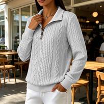 Women's Casual Half Zip Pullover Sweatshirt with Long Sleeve for Everyday Wear XL balta