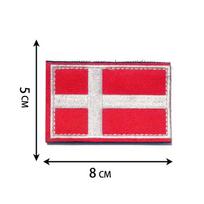 National Flag Patch Embroidery Badge Cloth Sticker Velcro Epoxy Tactical Morale Badge denmark--- 5*8cm