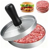 Non Stick Aluminum Burger Press With Ergonomic Wooden Handle Perfect For Home Kitchen Backyard Barbecue Black One Size black