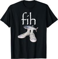 Fih Avalynė Žuvis Juokingas Klaidingai Parašytas Žuvies Memas Fih Skambinantis Humoras Marškinėliai S gray