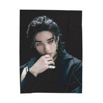 Hyunjin Giant Concept Photo Blanket, Stray Kids Blanket, Kpop Blanket, Stray Kids Ate, You Make Stray Kids Stay, Stray Kids Giant 75x90cm gray