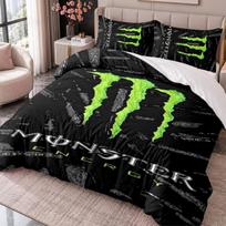 Monster Energy 3Pcs Bedding Set Duvet Cover With Two Pillowcases For Bedroom Home Decoration 180cmx210cm