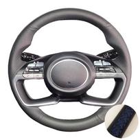 For Hyundai AVANTE Santa Cruz Tucson Plug I20 Tucson CN7 Artificial Leather Car Steering Wheel Cover Car Accessories Styling Blue Thread