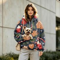 Unisex Athletic Hoodie with and Dog Pouch, Long Sleeve Pullover Sweatshirt S cinoberis