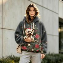 Unisex Athletic Hoodie with and Dog Pouch, Long Sleeve Pullover Sweatshirt M geltona