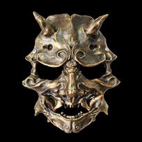 Halloween Ghost Samurai Mask Demon Resin Facial Haunted Room Dress Up Props Ghost Mask Halloween Copper ghost warrior mask