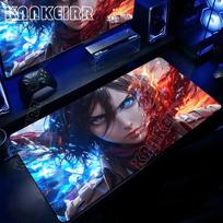 Attack On Titan Anime pelės kilimėlis Kompiuterio neslystantis žaidimų pelės kilimėlis XXL su užrakinamu kraštu Žaidimų PC Nešiojamojo kompiuterio klaviatūros pelės kilimėlis Stalo kilimėlis 800x300X2mm