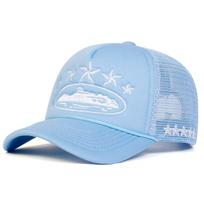 Nauja Europos ir Amerikos stiliaus Išsiuvinėta Street Baseball kepurė, Unisex Kvėpuojanti tinklinė kepurė nuo saulės, Hip-Hop Trucker kepurė 52-60cm white