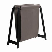 A-Shape Magazine Rack with Leather Sling Modern for Office, Entryway black