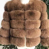 TrendHub High Quality Fur Coat Women 100% Real Fox Fur Jacket Women's Fall/Winter Luxury Short Natural Fox Fur Coat Leather Jacket XXXXL black