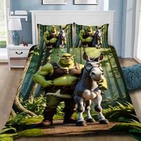 Shrek Duvet Cover pillowcase Bedroom Decoration Children Gift adult Single Double bed Large SizeZip Duvet Cover 100×135cm