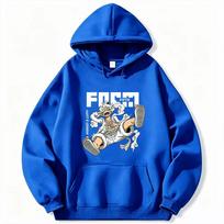 One Piece Men's Hoodie Monkey D Luffy Gear 5 Nika Print Anime Sweatshirt High Quality Warm Autumn Winter Sports Hooded Top XXL blue