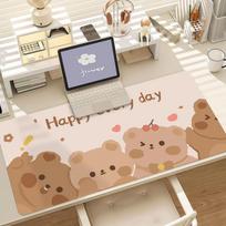 Kawaii Rudas Meškinas Pelės Padėkliukas Neslystantis Guminis Kraštas Užfiksuotas Storas Nešiojamojo Kompiuterio Žaidimų Stalo Kilimėlis 900x400x2mm