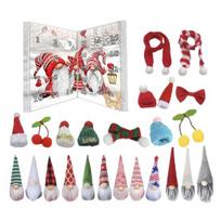 Festive Dwarf Decoration Gnomes Advent Calendar 2025 24 Days Christmas Countdown Seasonal Gnome Decorations with Collectible Figures Surprise Gift for B
