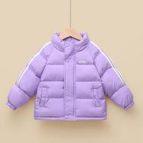 Kids Thickened Winter Cotton Padded Jacket Outerwear Unisex For Boys Girls 110cm violetinė