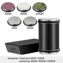 Rolling Sharpener Double Sided Diamond Sharpening Stone 15/20° Degree Magnetic Angle Roller Sharpening for Kitchen Knives 2 Polished 8000