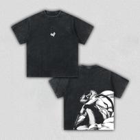 Coyote Starrk BLEACH Manga Retro T-shirt Vintage Washed Oversized T Shirt Men Clothing High Quality Casual 100% Cotton Tees Tops M black