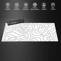 Gradient art line pattern large Mouse Pad Desk Mat NonSlip Durable Stitched Edge pc accessories Gaming mouse mat tapis souris 30x80x0.2cm gray