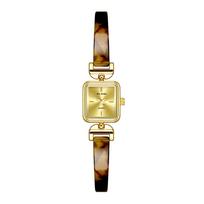 Bee Sister Ladies Watches New Luxury Tortoiseshell Amber Watches For Woman Vintage Bracelet Wristwatch Square beige