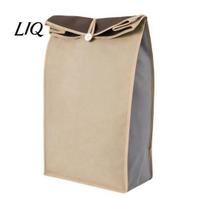 Breathable Non-woven Food Storage Containers Self Sealing Potato Bag, Roll Top Closures Reusable Root Vegetable Keeper Organizer, Large Capacity 1pc beige