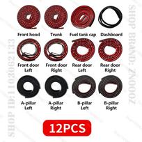 Q55 12PCS Car Door Seal Strip Rubber Double Layer Sealing Protector Soundproof Strip Dustproof Seal Strip For Tesla Model S 3 X Y