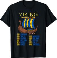 NAUJAS RIBOTAS Vikingų Pasaulio Kelionės Švedijos Vikingų Laivas Ilgasis Laivas Vikingai Marškinėliai S-5XL 3XL