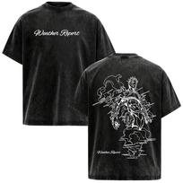 Weather Report Anime Jojo Bizarre Adventure Vintage Washed T Shirts Unisex Clothing Casual Oversized Short Sleeves T-shirts XL black