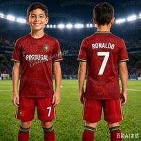 2026  Ronaldo Nr.7 Futbolo Marškinėlio Šortų Rinkinys Moterims Vyrams Portugalijos Gerbėjų Marškinėlio Šortų Rinkinys Vaikams Marškinėlis Sportinis Kostiumas 2 Dalių Rinkinys 110