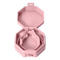 Silicone Watch Display Stand Case for Swatch Royal Pop 2-in-1 Dust-Proof Compact Travel Storage Box pink